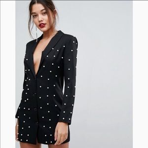 BooHoo Pearl Embellished Blazer